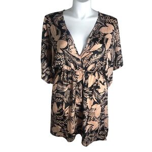 Mamey lightweight tropical print swimsuit coverup summer dress Sz XL